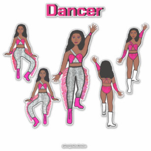 Adesivo Adicionar um nome Dancer Prateado Rosa #1