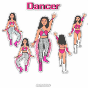 Adesivo Adicionar um nome Dancer Prateado Rosa #2