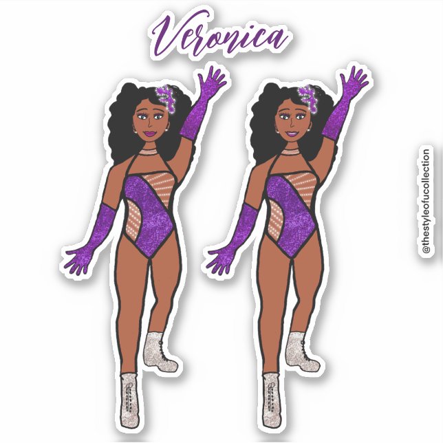 Adesivo Adicionar um nome Dancer Sticker Roxo e Ouros A (Frente)