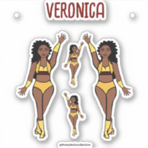 Adicionar um nome Dancer Stickers Dourado / Cherry