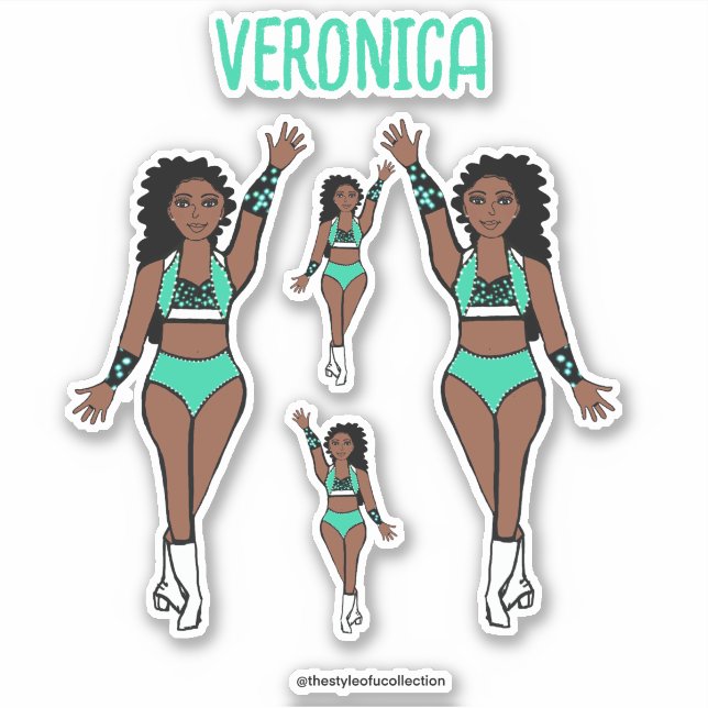 Adesivo Adicionar um nome Dancer Stickers Mint / Branco/ P (Frente)