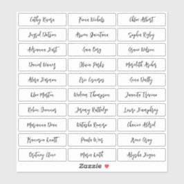 Adesivo Adicione de nomes de convidados modernos e transpa