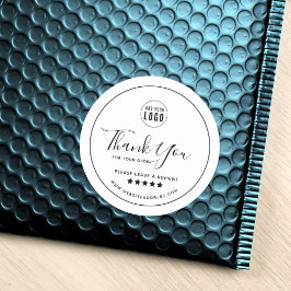 Adesivo Adicione seu logotipo de borda negra Obrigado por