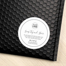 Adicione seu logotipo de borda preta e compartilhe