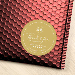 Adesivo Adicione seu logotipo Mídia social Obrigado Cor pe