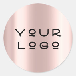 Adesivo Adicione seu logotipo Rosa de minimalismo metálico