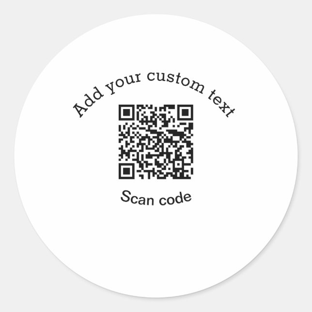 Adesivo Adicione seu texto personalizado código de barras  (Frente)