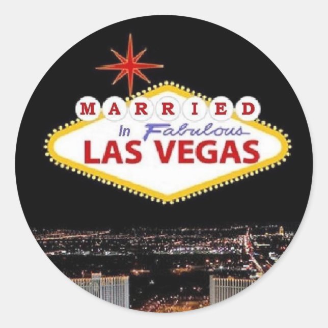 Adesivo ADICIONE seus nomes! Casado com Las Vegas Sticker (Frente)