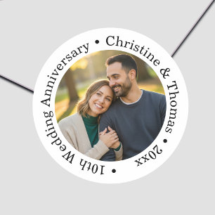 Adesivo Adicione Sua Própria Foto de Casal 10º Aniversário