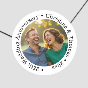 Adesivo Adicione Sua Própria Foto de Casal 25º Aniversário