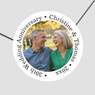 Adesivo Adicione Sua Própria Foto de Casal 30º Aniversário