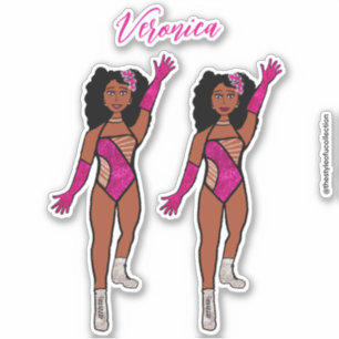 Adesivo Adicione um nome Dancer Sticker Fuchsia & Diamante