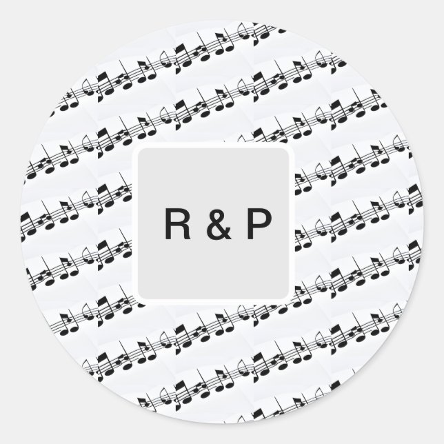 Adesivo Adicione você a nome de notas musicais casais. (Frente)