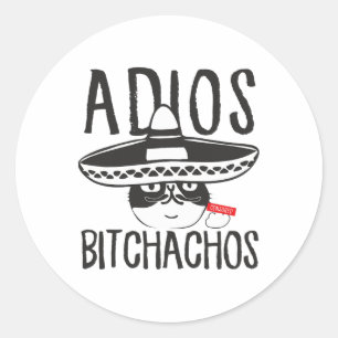 Adesivo Adios Achos Cat Em Sombrero Cinco Funny De Mayo Qu
