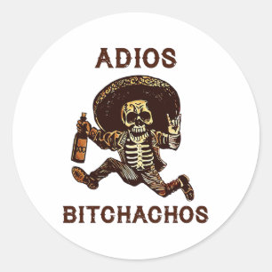 Adesivo Adios Achos Cinco De Mayo Bebendo Skeleton