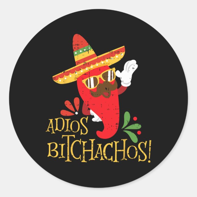 Adesivo Adios Achos Cinco De Mayo Peppers Mexicanos (Frente)