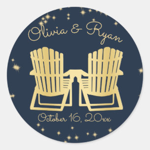 Adesivo Adirondack Chairs Beach Starry Sky