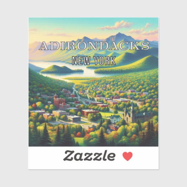 Adesivo Adirondack Mounts New York 3 Inch Vinyl Sticker (Folha)