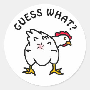 Adesivo Adivinha O Que? Bumbum de frango Engraçado Humor 