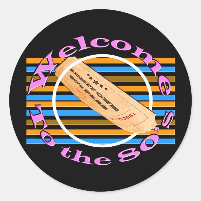 Adesivo Admitir um tíquete - ao anos 80 (Frente)