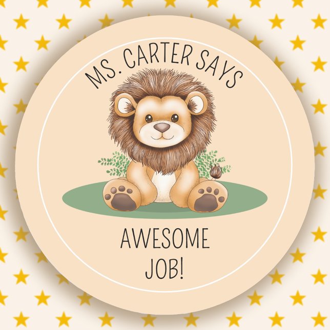 Adesivo Adolescente da Escola de Emprego AWESOME (AWESOME JOB School Teacher Student Reward Sticker. Personalize with your own name and message.)