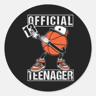 Adesivo Adolescente Oficial 13 Birthday Boy Fun Bysketbyll
