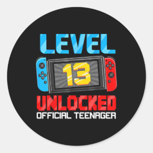 Adesivo Adolescente Oficial Desbloqueado do Jogo de Aniver