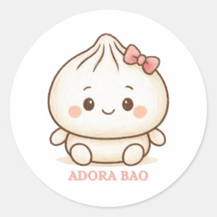 Adesivo Adora Bao Ilustração Fofa de Bao Bun Rosa