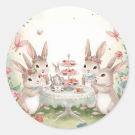 Adesivo Adorable Bunny Tea Party Favor & Envelope Sticker