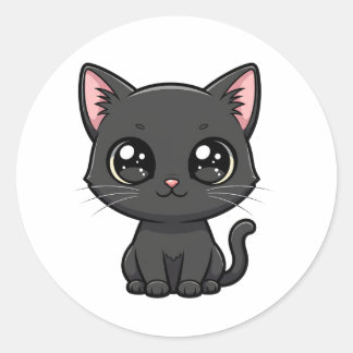 Adesivo Adorable Cartoon Black Cat