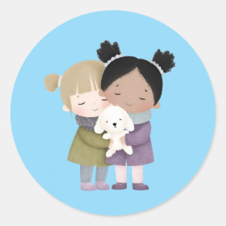 Adesivo Adorable Children Hugging Sticker 