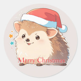 Adesivo Adorable Festive Hamster Wearing Santa Hat Sticker