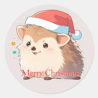 Adesivo Adorable Festive Hamster Wearing Santa Hat Sticker
