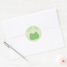 Adesivo Adorable Green Frog Personalized Birthday Sticker