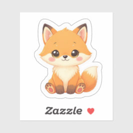 Adesivo Adorable Kawaii Fluffy Fox