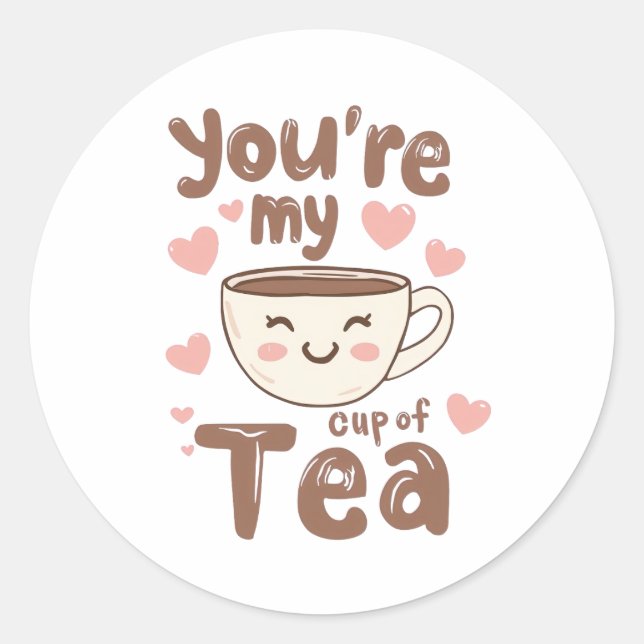 Adesivo Adorable Kawaii Tea Cup of Love (Frente)