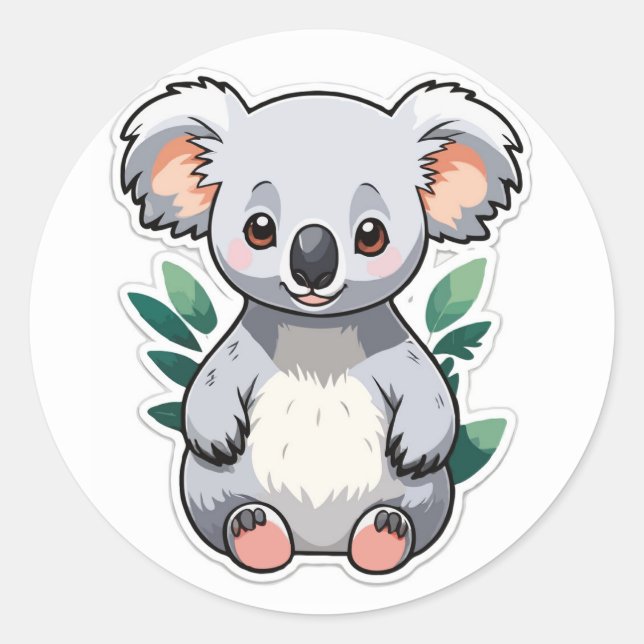 Adesivo Adorable Koala Sticker - Ícone Australiano Fofinho (Frente)