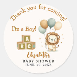 Adesivo Adorable Lion Baby Shower Boy