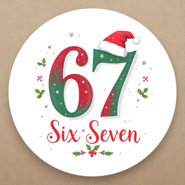 Adesivo Adorable Meme de Natal Seis Sete 67 6 7 Feriado (Criador carregado)