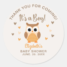 Adesivo Adorable Owl Baby Shower Boy Boho