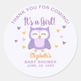 Adesivo Adorable Owl Baby Shower Girl