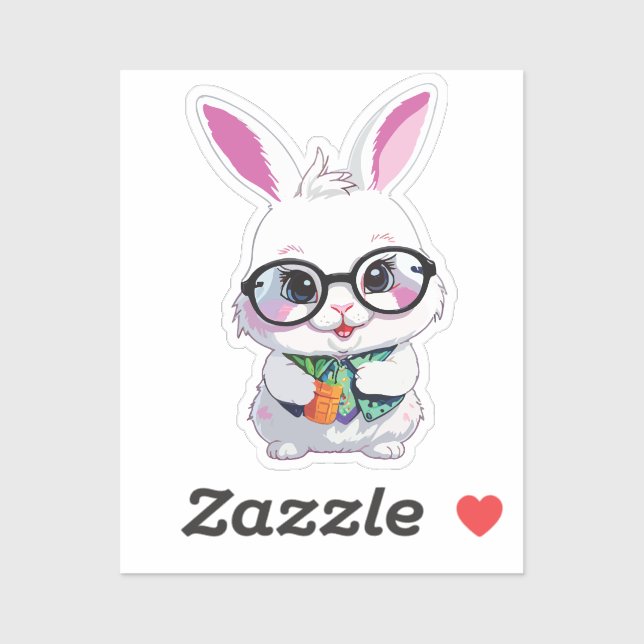 Adesivo Adorable Rabbit with Sunglasses Vinyl (Folha)