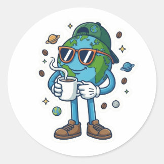 Adesivo Adorable Sticker do Dia da Terra 2026 de Café