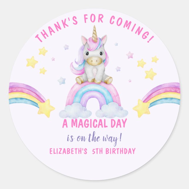Adesivo Adorable Unicorn Birthday Girl (Frente)