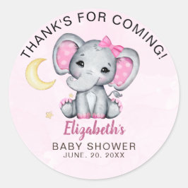 Adesivo Adorable Watercolor Elephant Baby Shower Girl