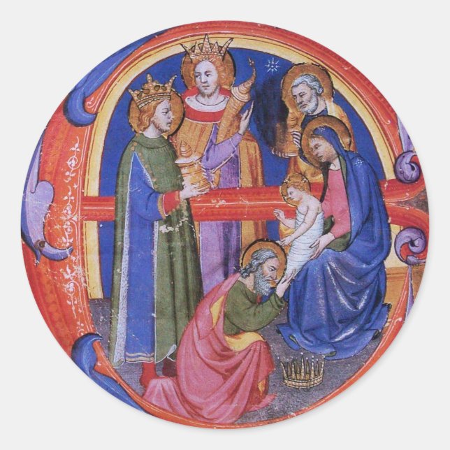 ADESIVO ADORAÇÃO DO PARCEIRO DE NATIVIDADE DE NATAL MAGI (Frente)