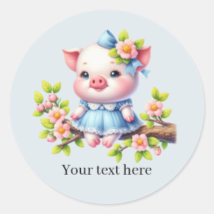 Adesivo Adoráveis amantes de porcos personalizáveis