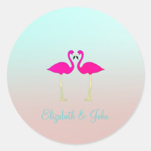 Adesivo Adoráveis Flamingos Rosa Apaixonados-Personalizado
