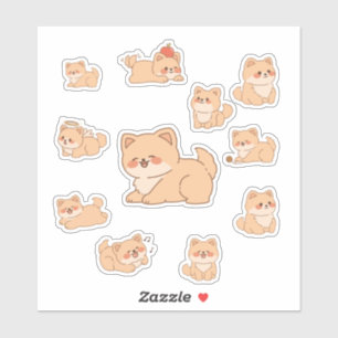 Adesivo Adoráveis Stickers de Cachorrinho Kawaii