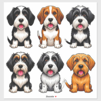 Adesivo Adoráveis Stickers de Cachorro de Desenho Animado